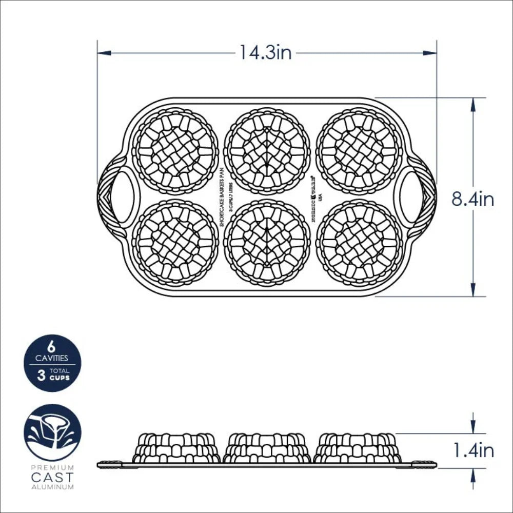 Cast Aluminum Shortcake Baskets Pan D64487
