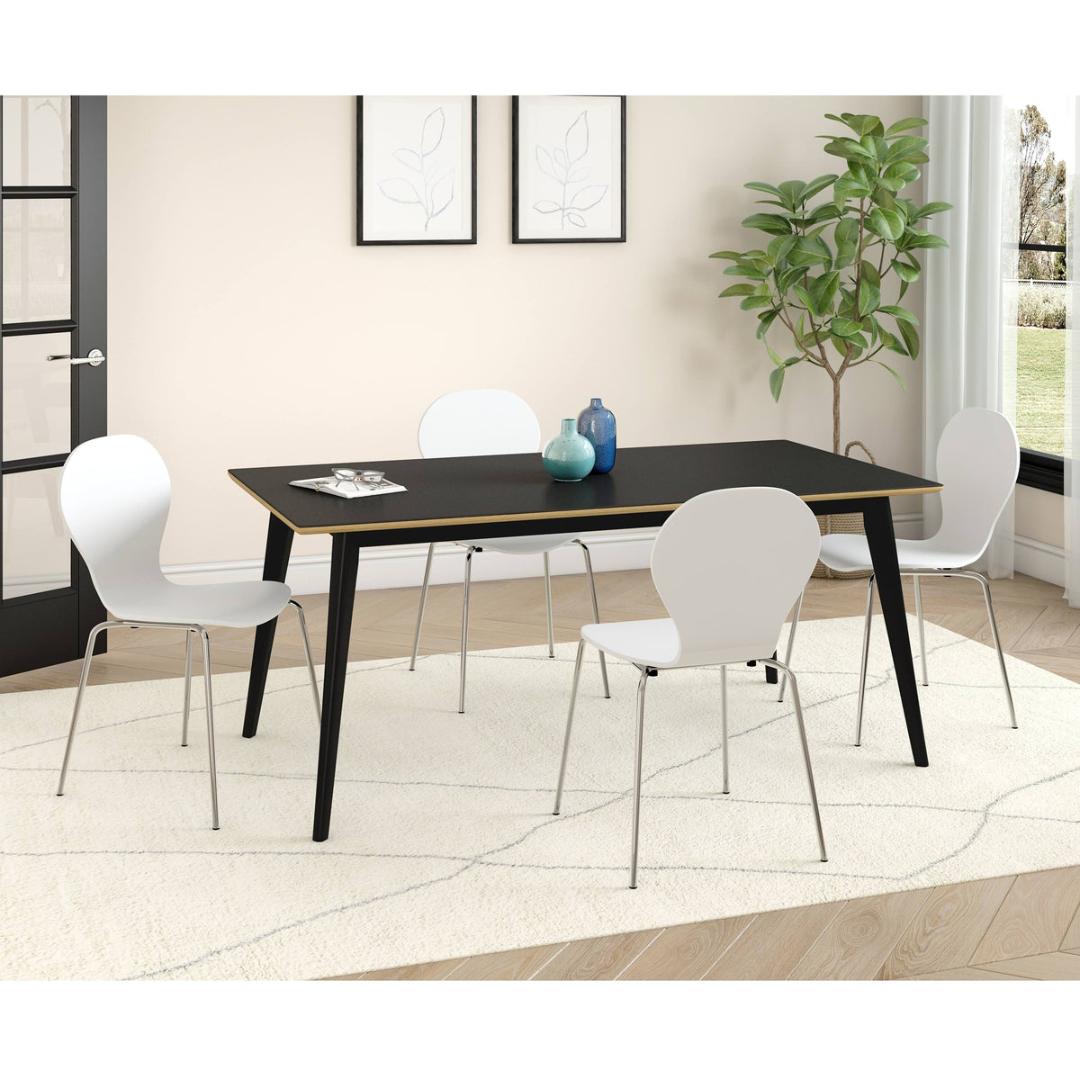White/Natural Rectangular Dining Table U50615