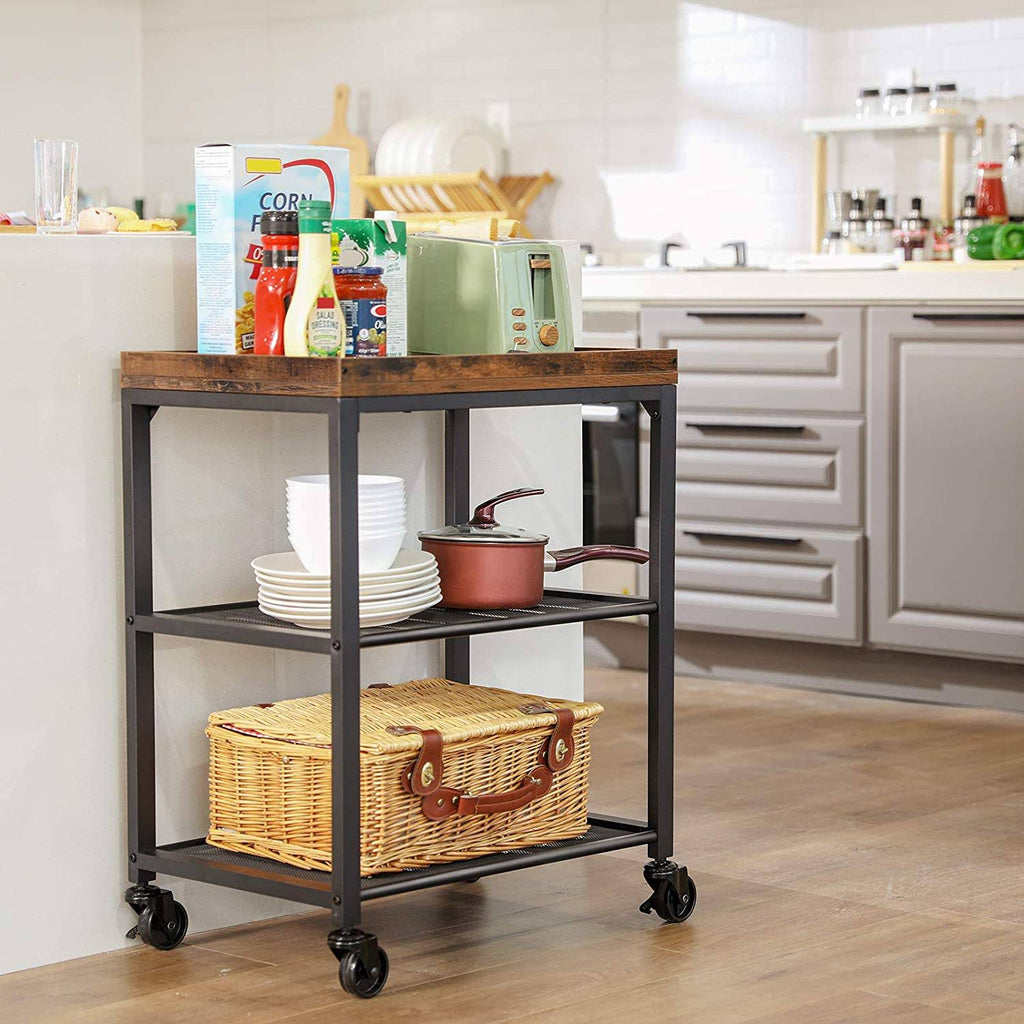 Mesh Shelves Kitchen Cart E540379