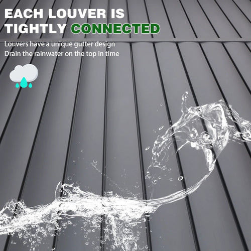 12'x20' Outdoor Louvered Pergola with Adjustable Aluminum Roof A28998