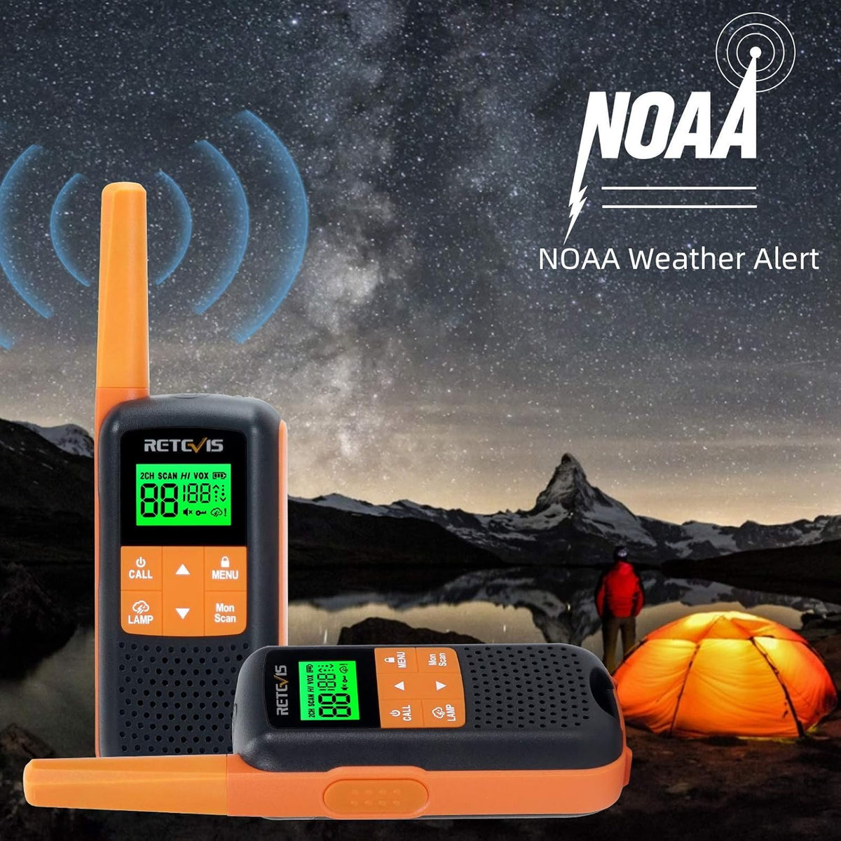 4 Pack Water Resistant Two Way Radio with Flashlight V956