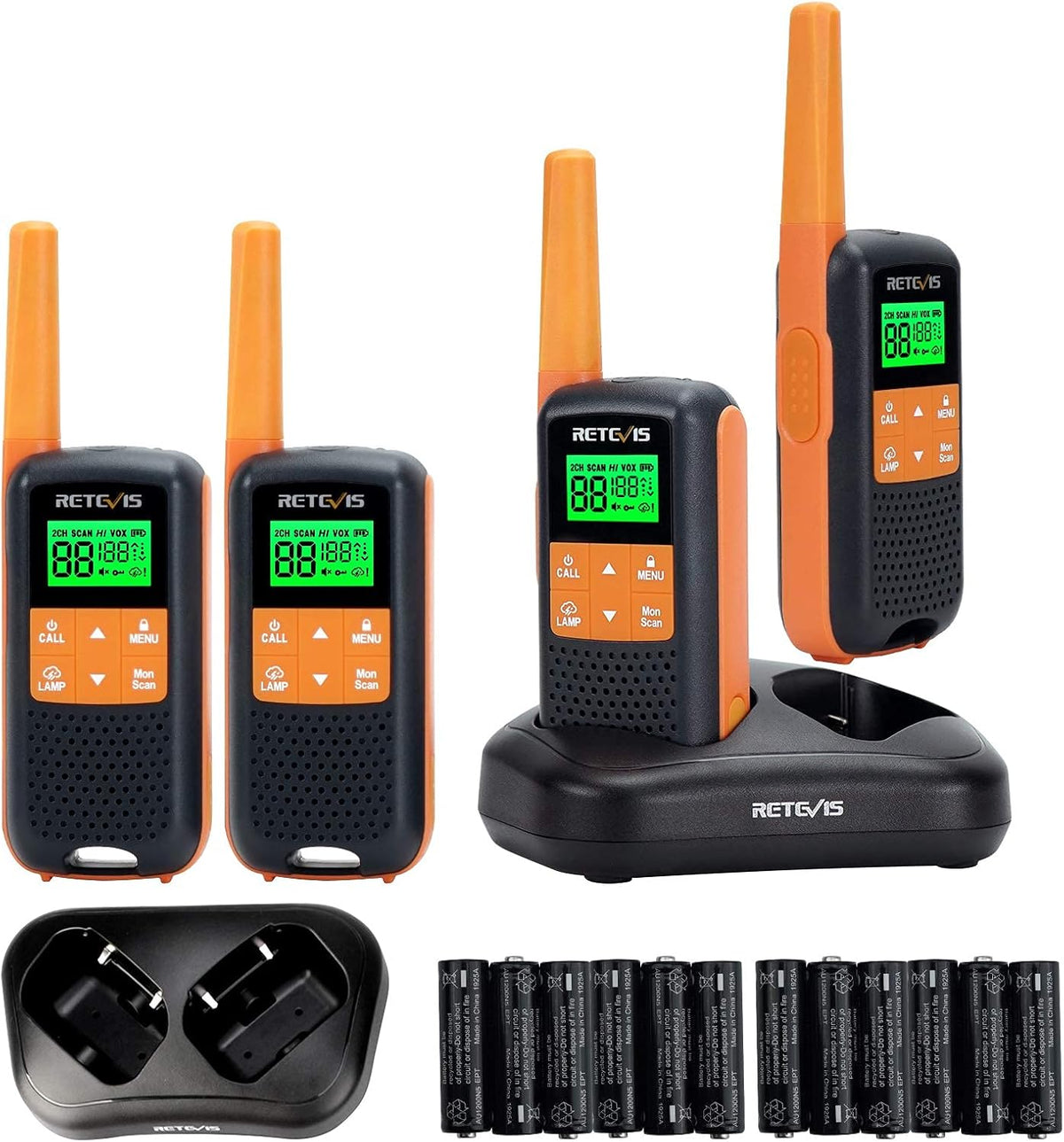 4 Pack Water Resistant Two Way Radio with Flashlight V956