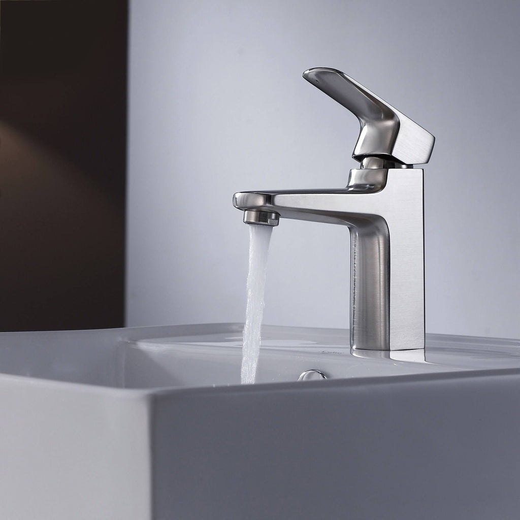 Brushed Nickel Single Hole Bathroom Faucet I534448