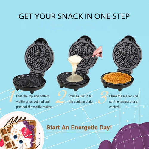 1000W Heart-Shaped Waffle Maker Q5884