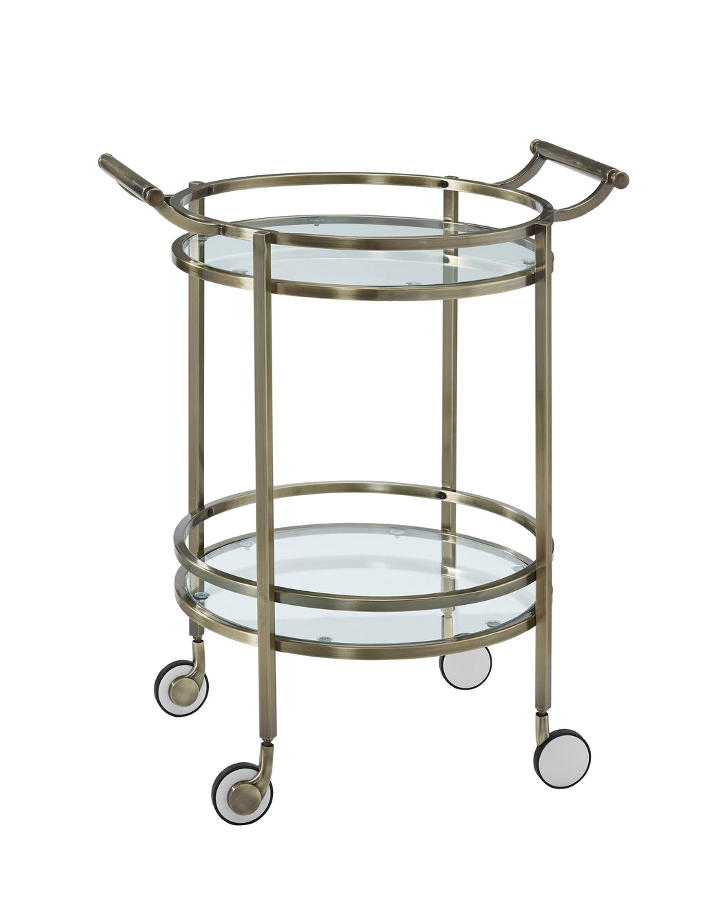 Antique Brass Round Service Cart K49744