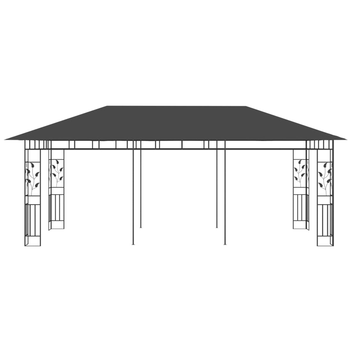 19.7'x9.8'x9' Anthracite Gazebo with Mosquito Net V5872