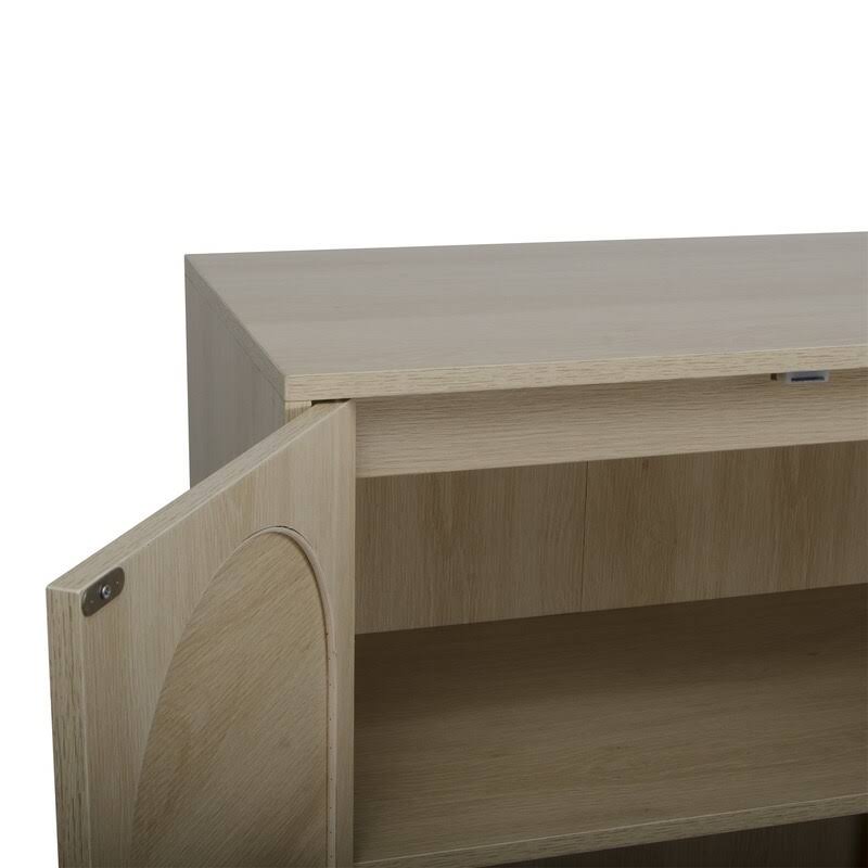 Natural Wooden High Console Table with Metal Legs N590678