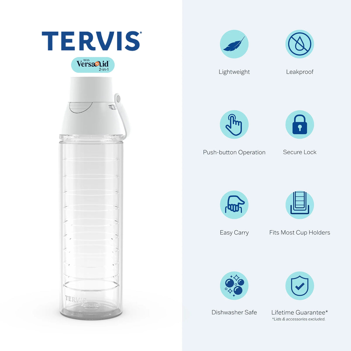 Tervis Shamrock Double Walled Insulated Tumbler Travel Cup, 24oz Venture Lite Water Bottle G35471