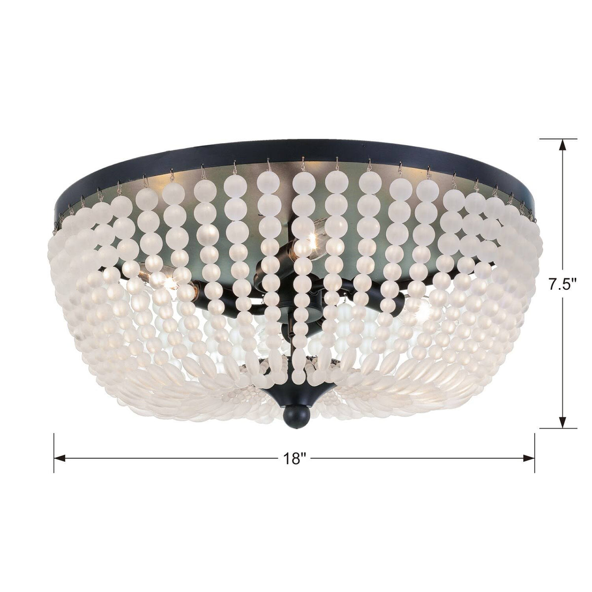 Matte Black 4 Light Ceiling Mount V4147