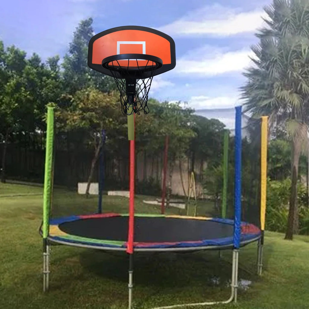 Basketball Hoop for Trampoline Backboard Toy Outdoor Sports Frame Attachment for Curved Pole T729
