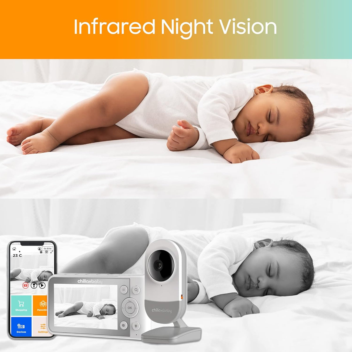Baby Monitor with Camera & Control Unit, 4.3 Screen, 1080p Full HD, Night Vision U35176