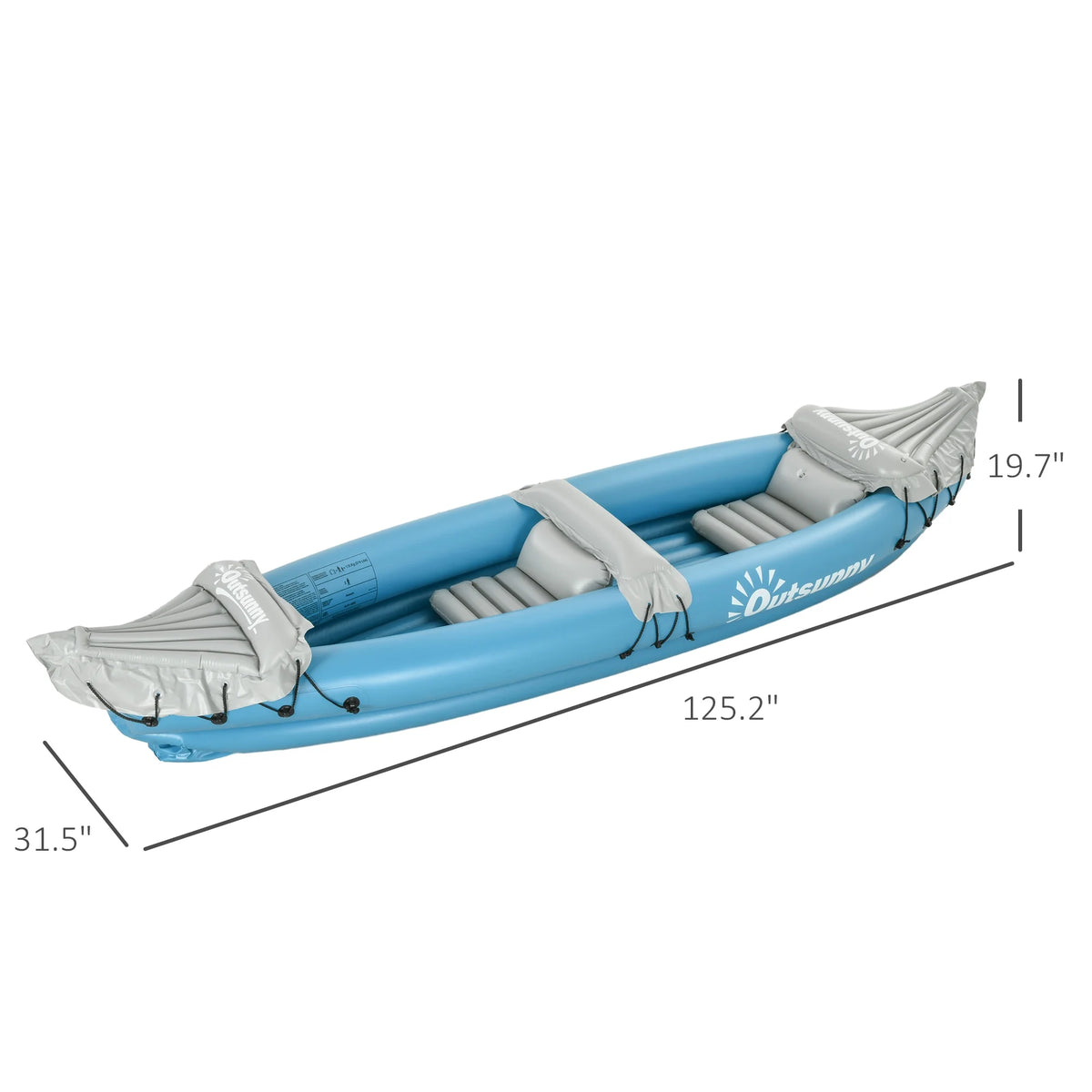 Blue 2 Person Inflatable Kayak with Aluminum Paddles and Repair Kit X528294