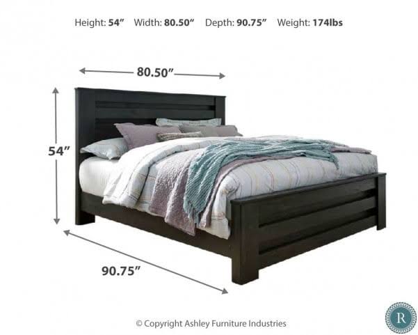 King Panel Headboard Black O411