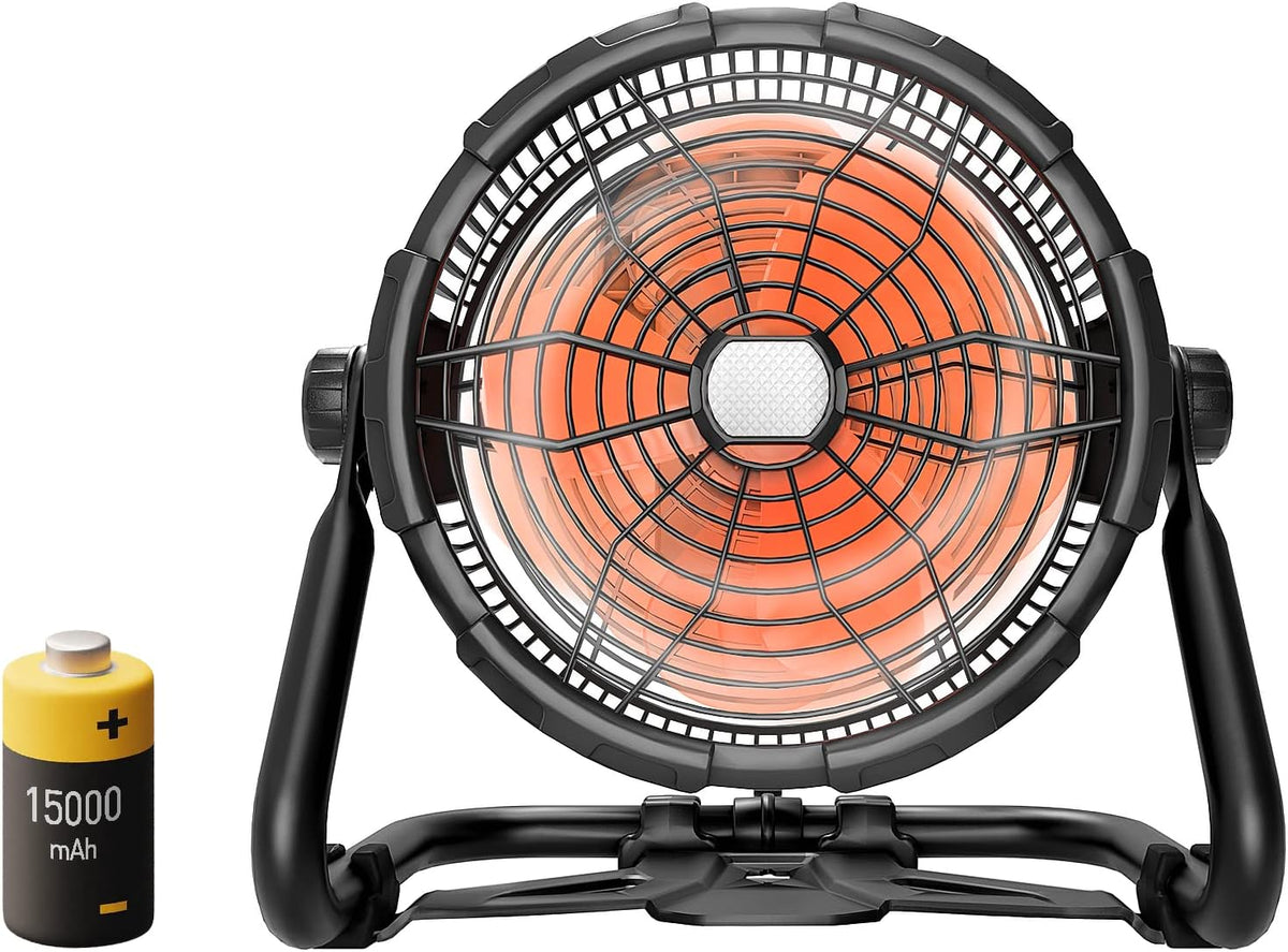 14'' Portable Rechargeable Floor Fan with Light I1353