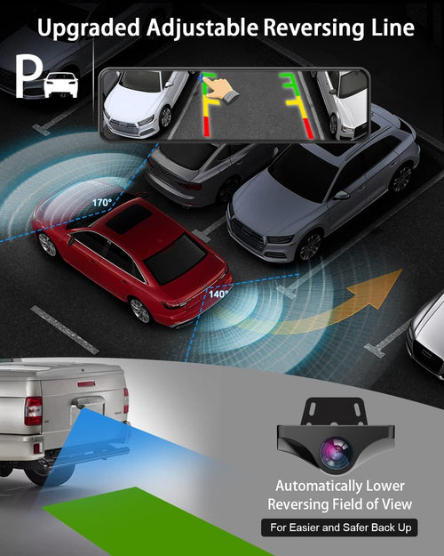 11 Rear View Mirror Dash Cam 1080P Dual Dash Camera Waterproof Backup Camera N2018