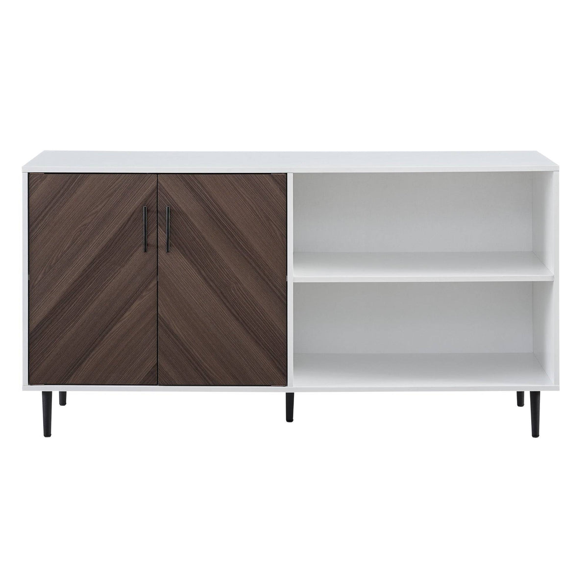 White / Ash Brown TV Console W6909