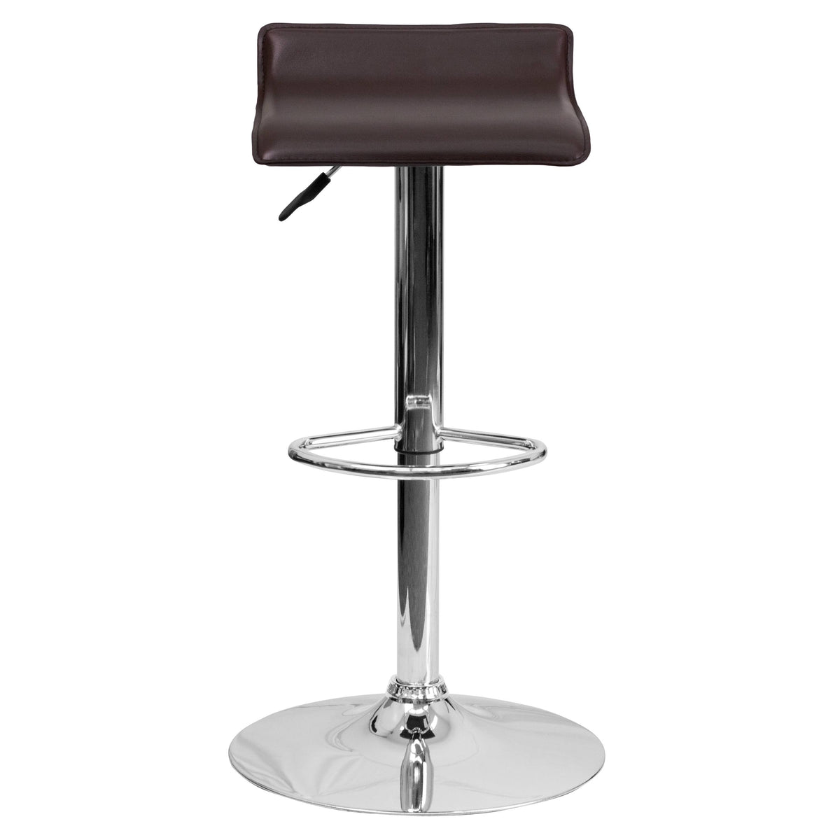 Black Vinyl Adjustable Height Barstool with Chrome Base A67257