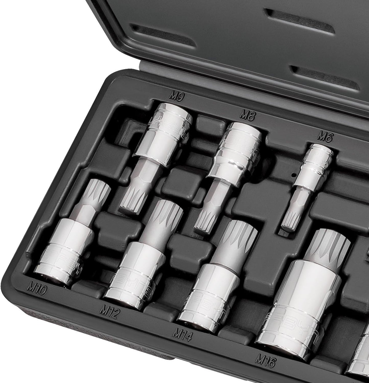 10 Piece XZN Spline Bit Socket Set, S2 Steel, Metric 4mm - 18mm R6114