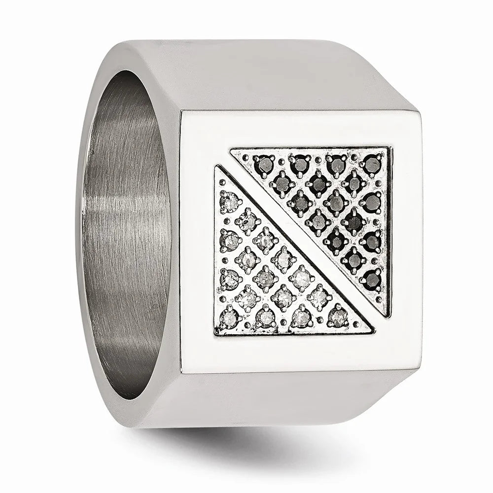 Black & White Diamond Ring Size 12 T9028
