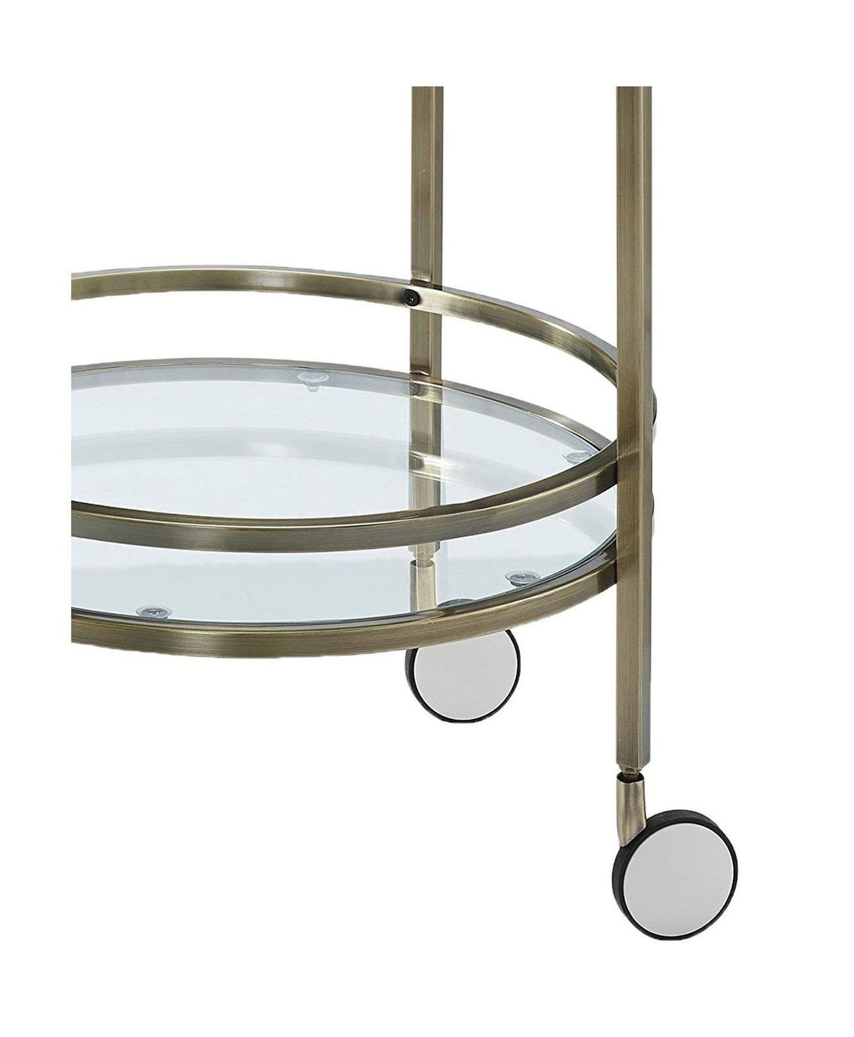 Antique Brass Round Service Cart K49744