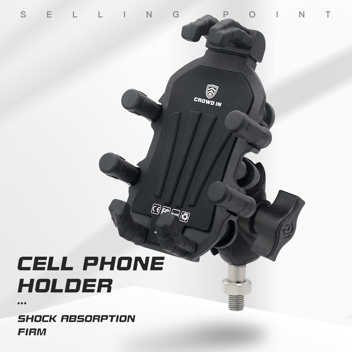 Motorcycle Cell Phone Holder with Vibration Dampener V6648