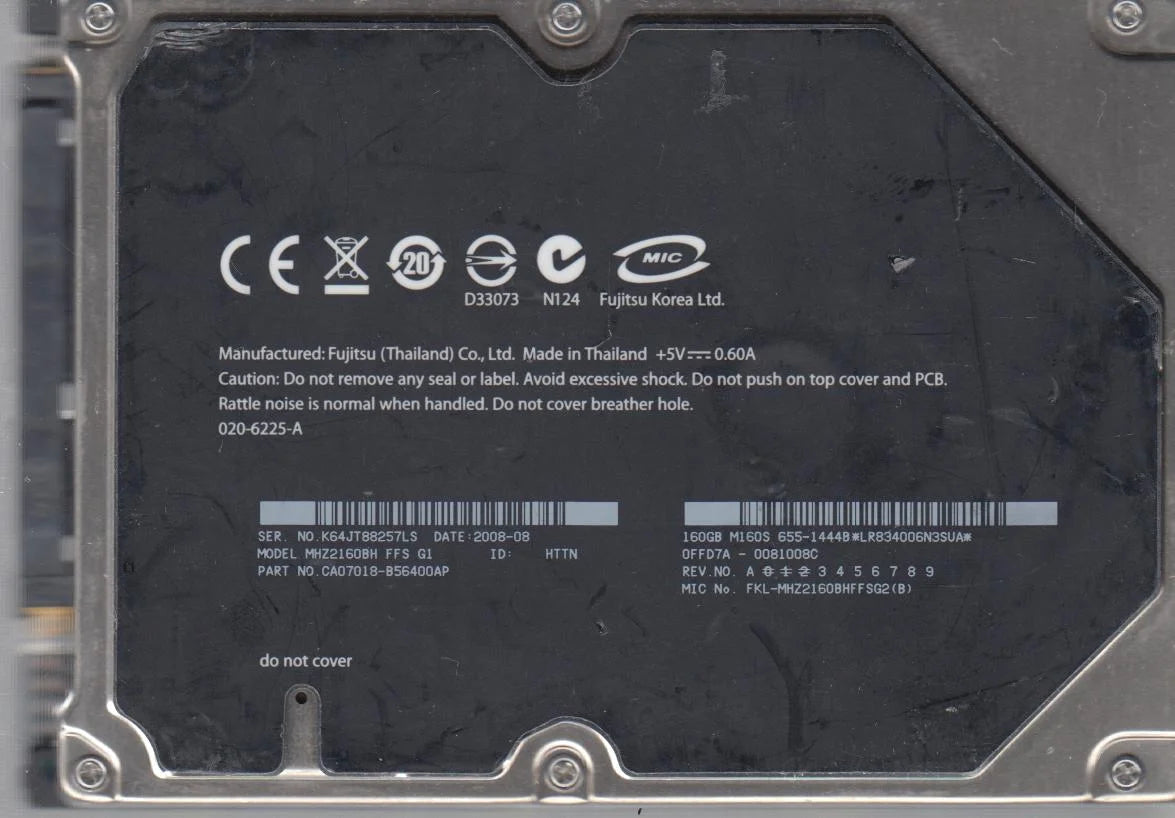 160GB SATA 2.5 Hard Drive A1852