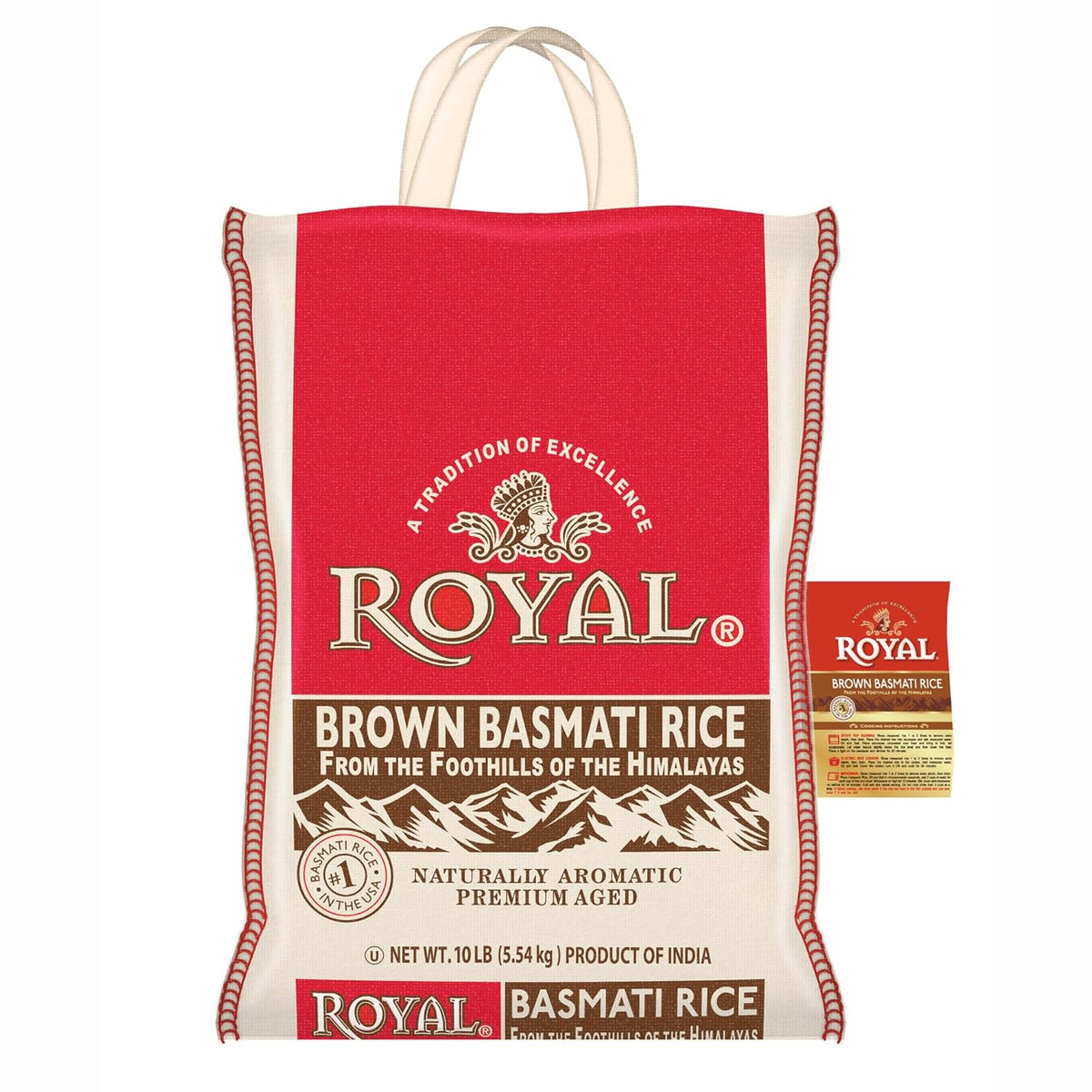 Basmati Brown Rice Whole Grain - 10 Pounds F949445