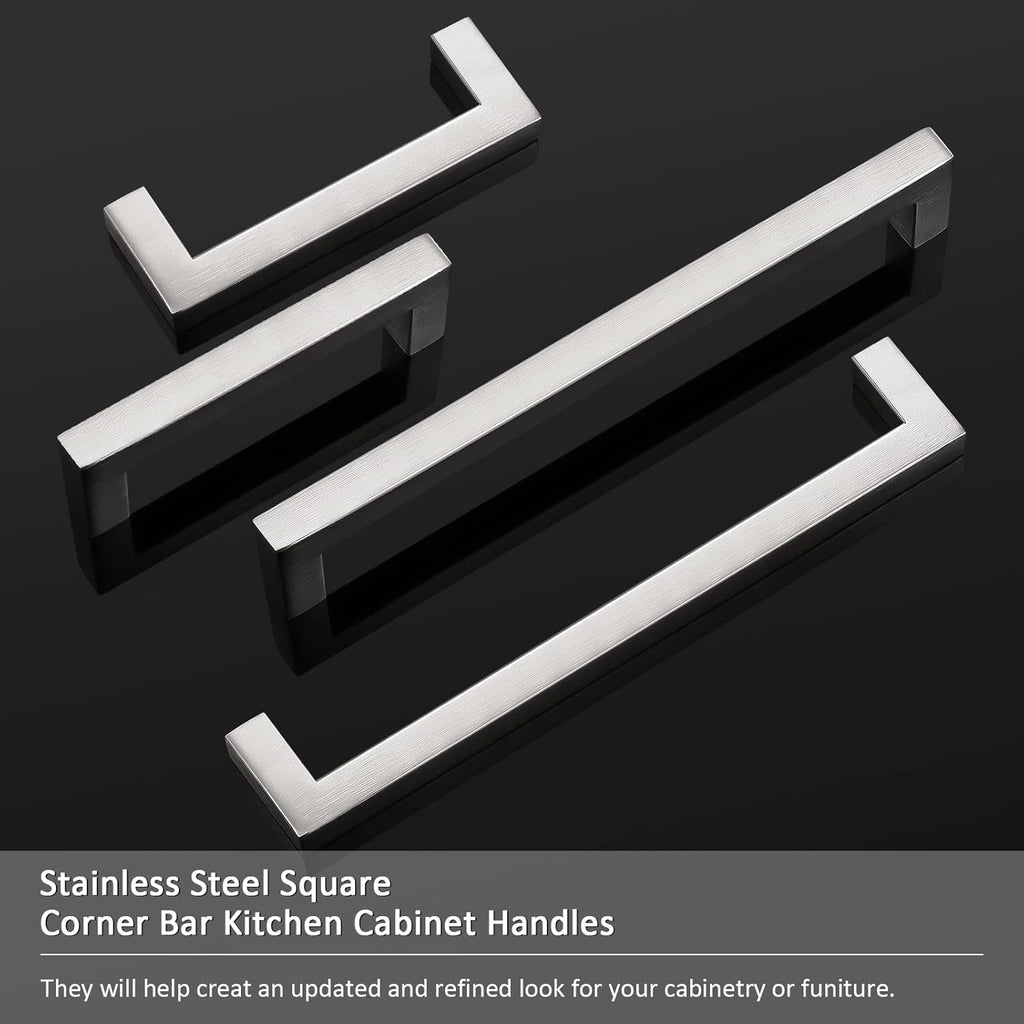30 Pack Stainless Steel Square Corner Kitchen Cabinet Door Handles R717