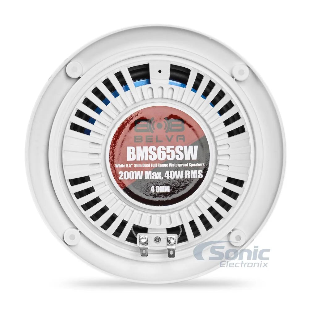 White 200W Shallow 6.5" Marine Speakers C92245