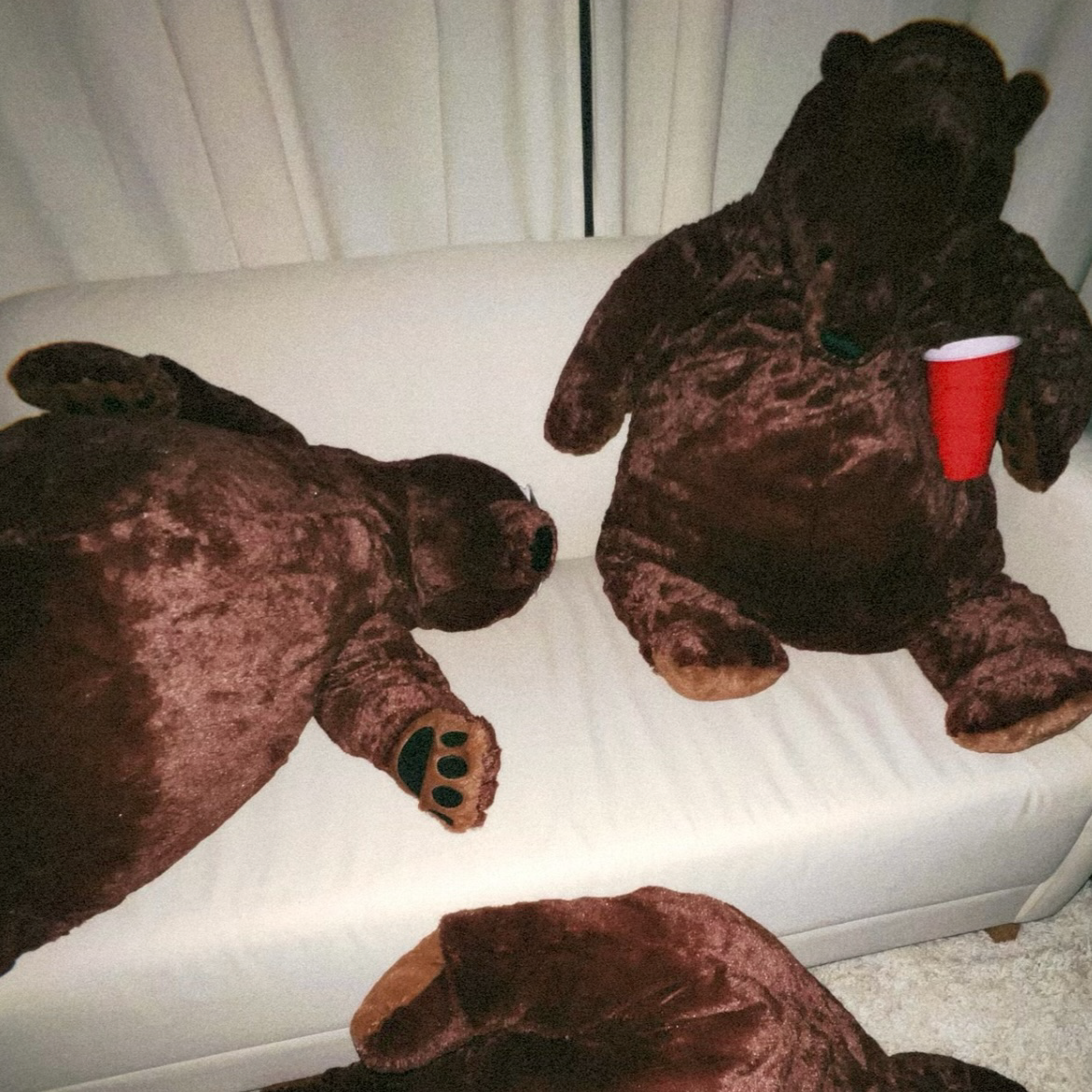Big Plush Bear Pillow 39.3in Stuffed Animal Toy L47756