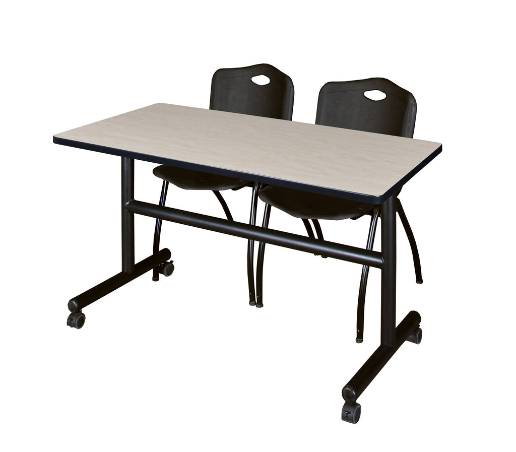 Flip Top Mobile Training Table with 2 Stack Chairs G44359