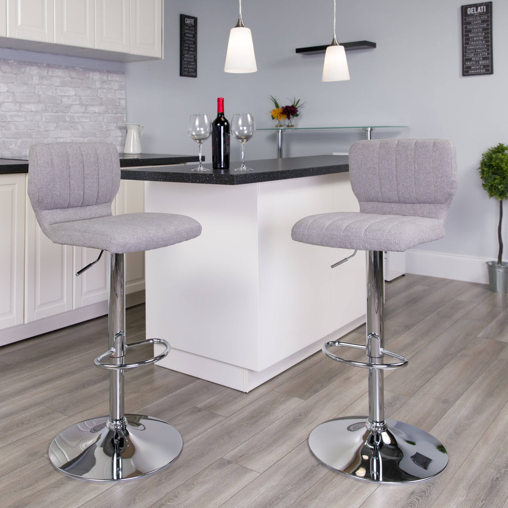 Gray Adjustable Height Barstool with Chrome Base M141