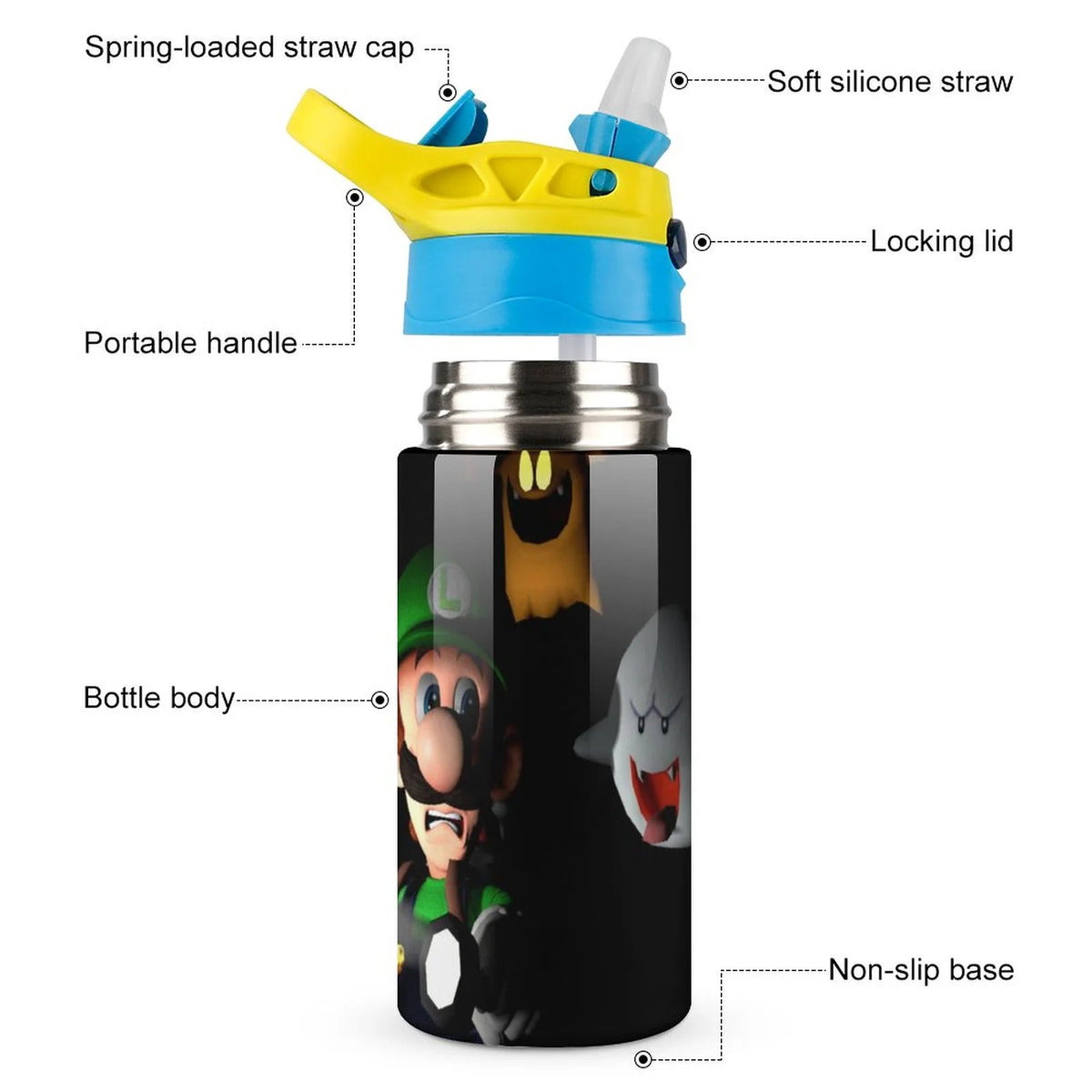 Insulated Stainless Steel Water Bottle with Straw I911