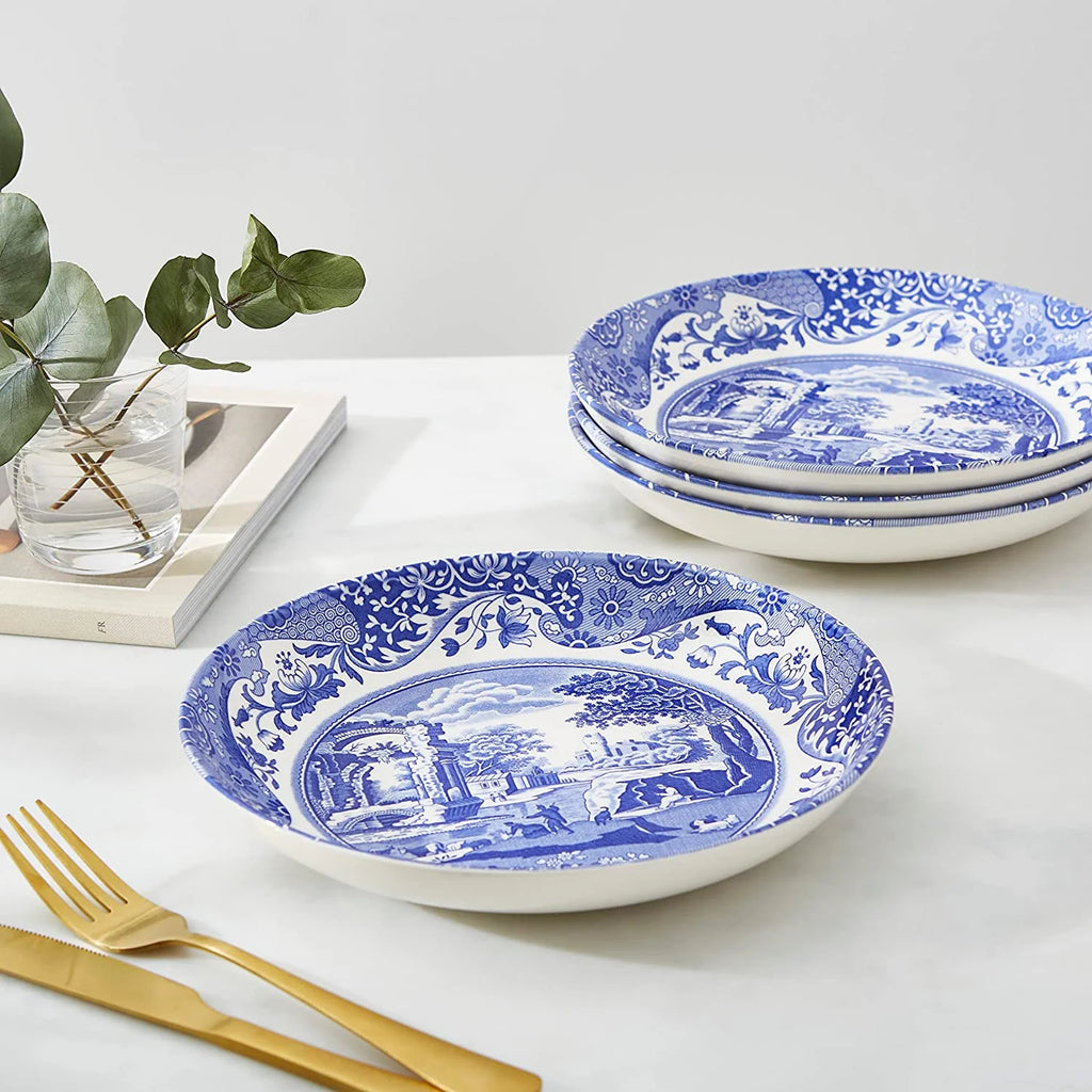 Blue Italian 9-Inch Pasta Bowl Set of 4 S537