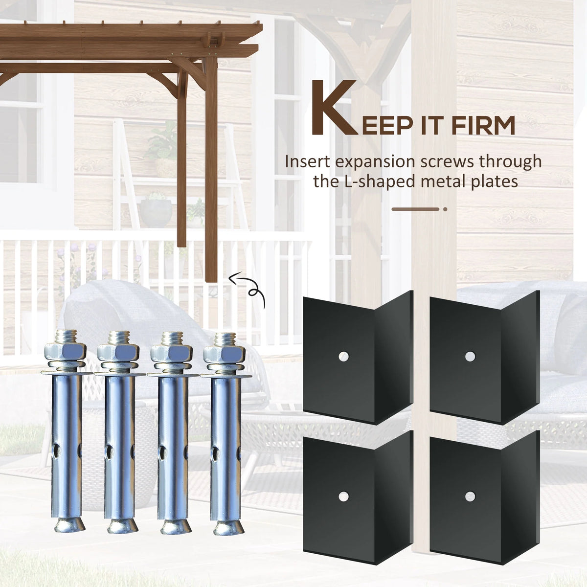 12' x 10' Wooden Pergola Outdoor Gazebo A7808