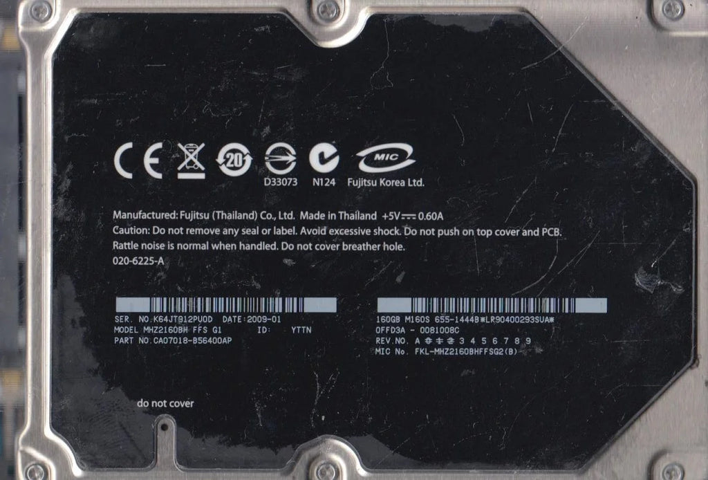 160GB SATA 2.5 Hard Drive A1852