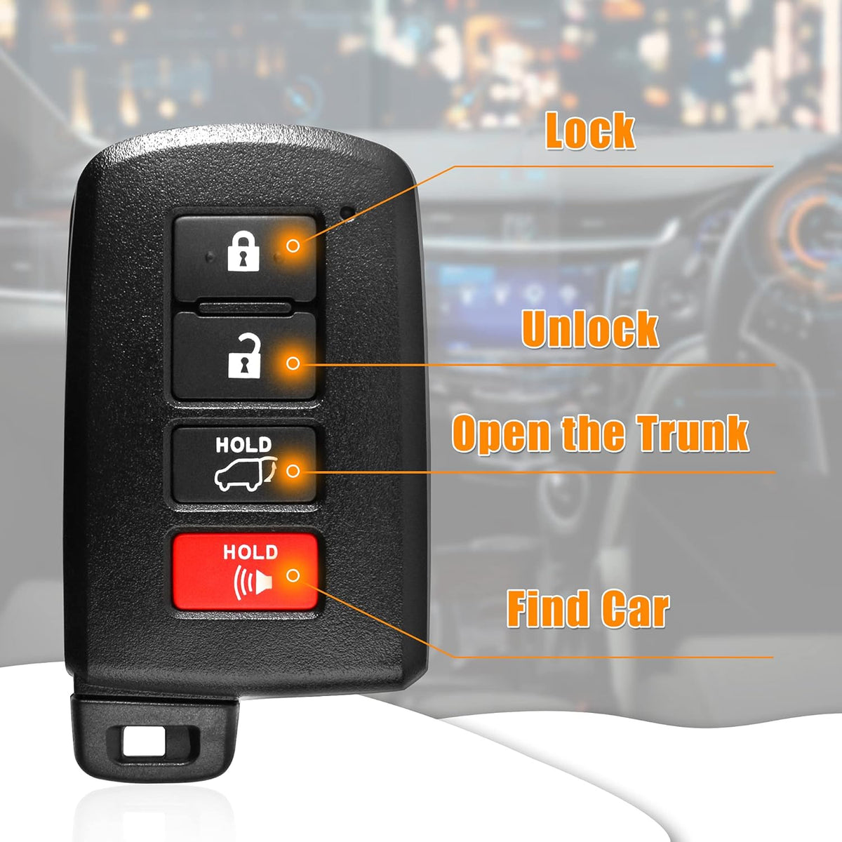 Keyless Entry Remote Flip Key Fob for Toyota Highlander 2014-2019 H5247