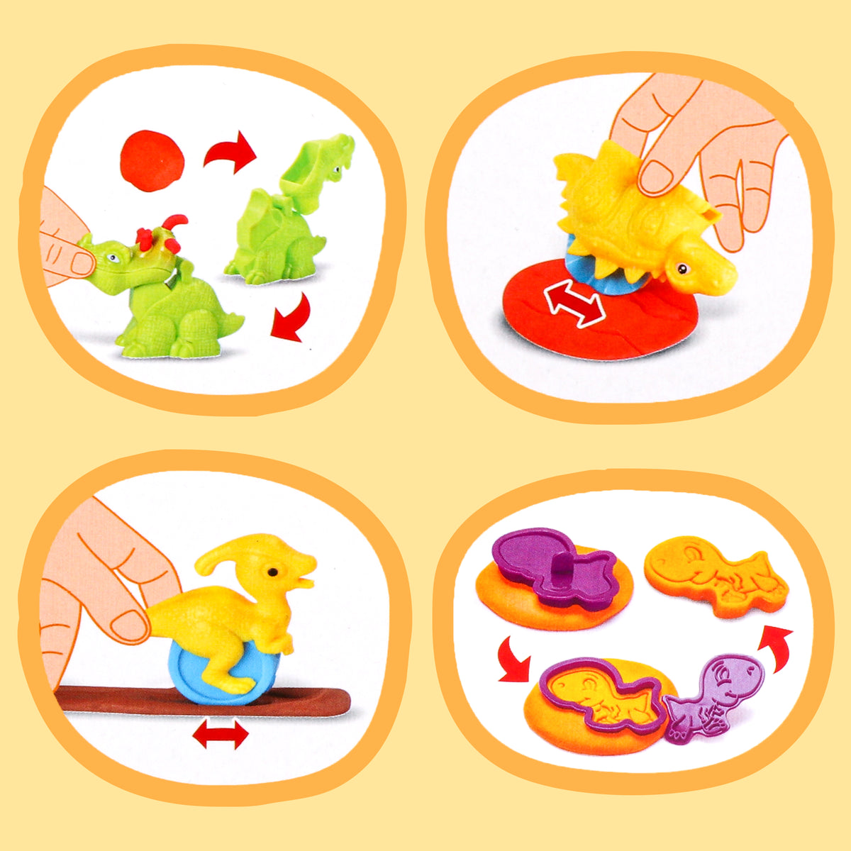 Play Dough Toys Colored Clay Set with Dinosaur Mold Z448015