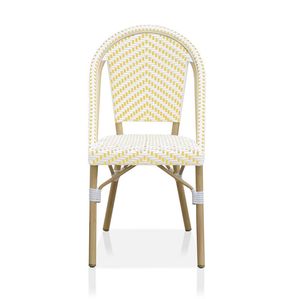 Yellow and Natural Tone Side Chair (Set of 2) V9873