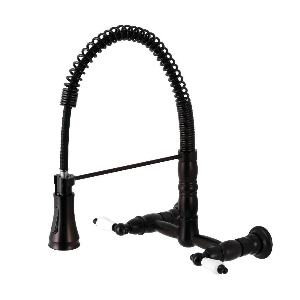 Heritage Two-Handle Wall-Mount Pull-Down Sprayer Kitchen Faucet Oil Rubbed Bronze Z4293