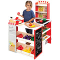 Pretend Play Grocery Store Supermarket Set with Working Conveyor, Cash Register, Play Food, Chalkboard M52965
