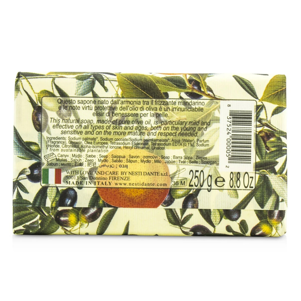 Olive & Tangerine Moisturizing Soap 250g B23213