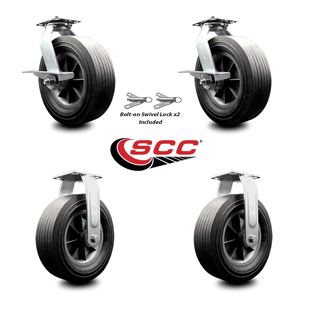 Set of 4 Heavy Duty Replacement Casters with Brakes T953356