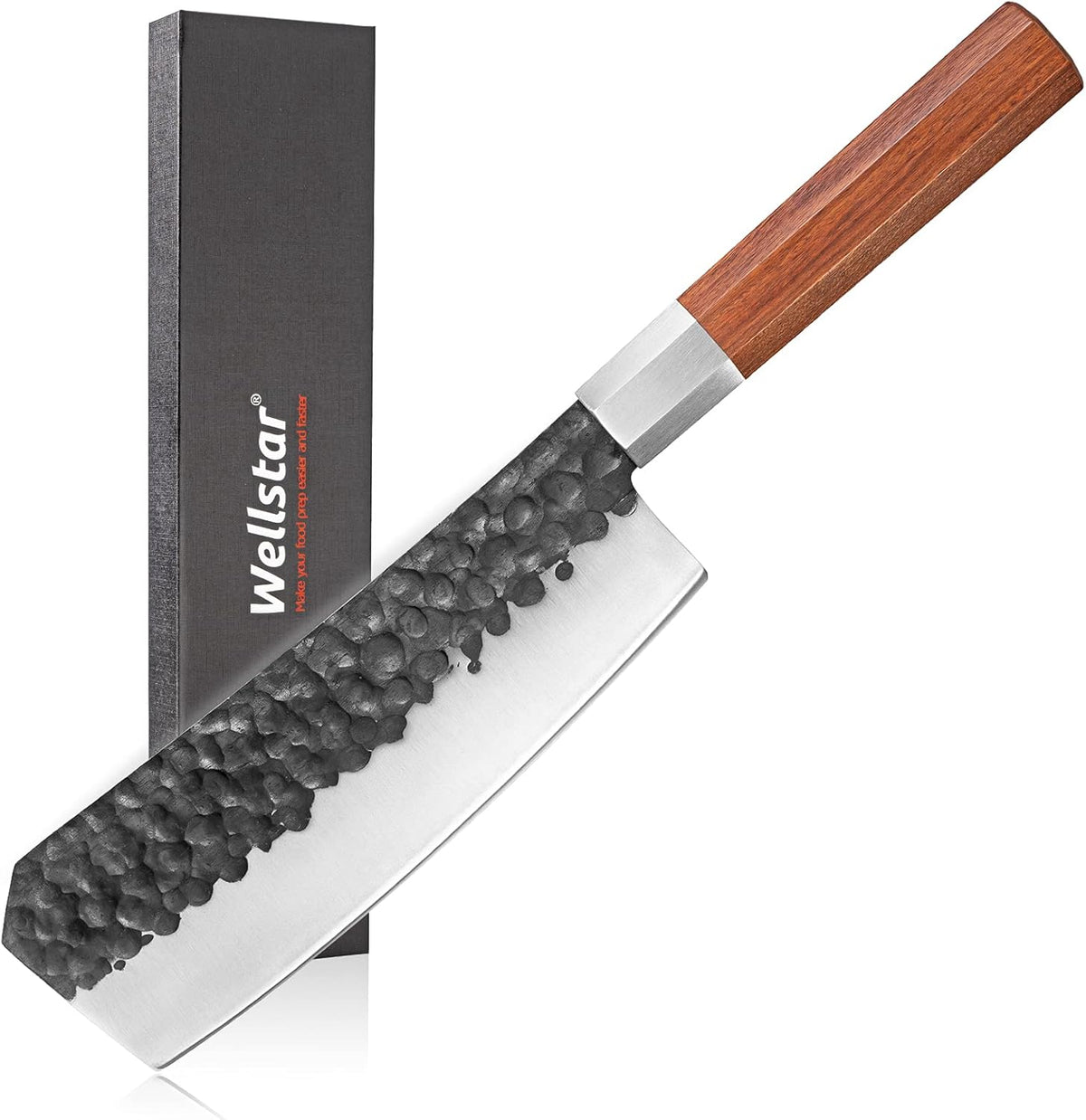 Black 7 inch High Carbon Steel Bone Chopping Knife K544