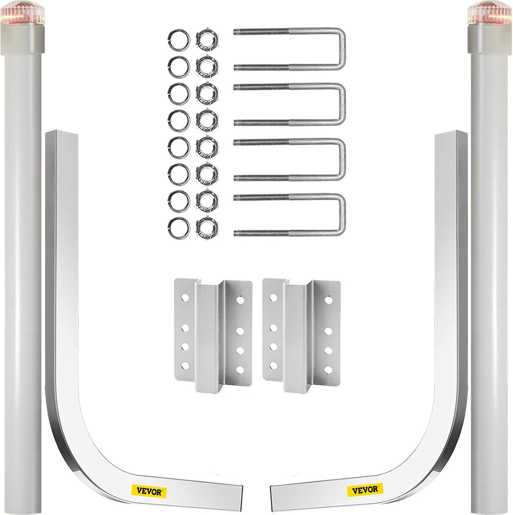 Boat Trailer Guide-on, 60", 2PCS Galvanized Steel with LED-Lighted PVC Tube Covers P270