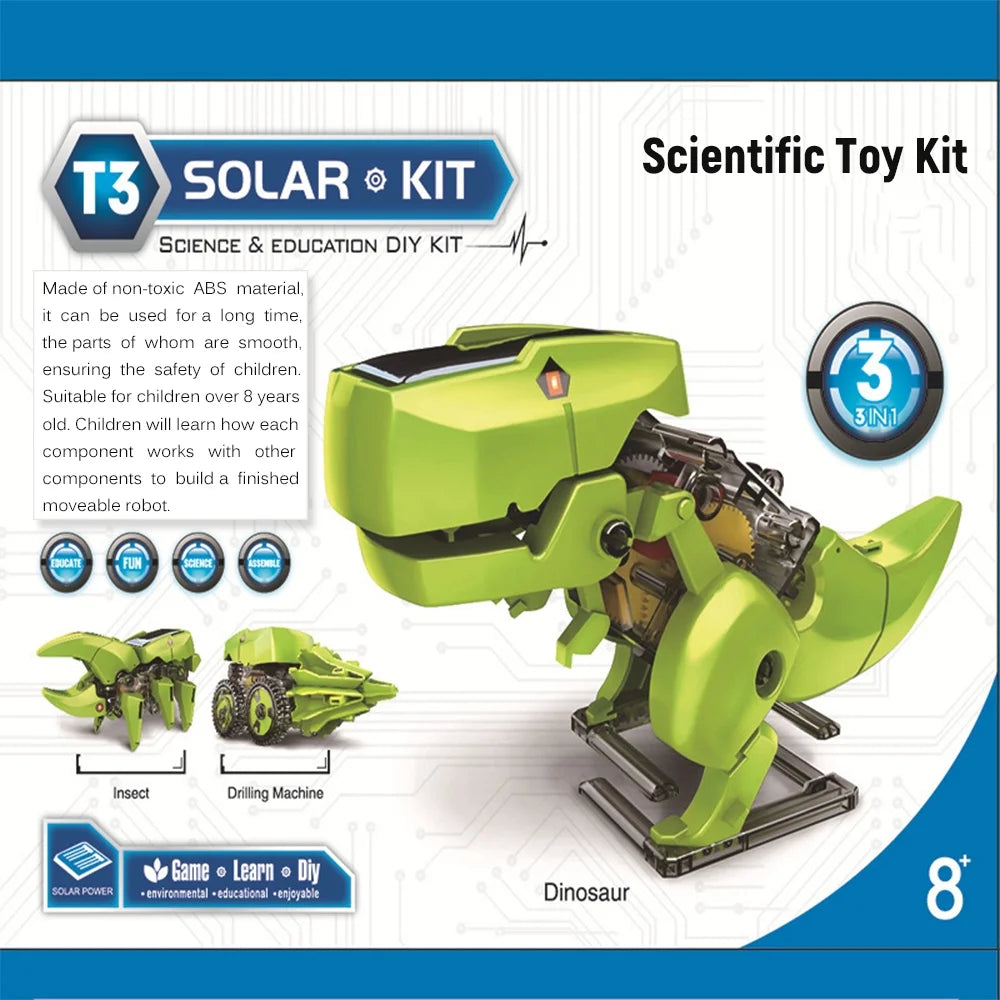 3 In 1 Solar Robot Diy Toy Set Stem Science Toy O1947