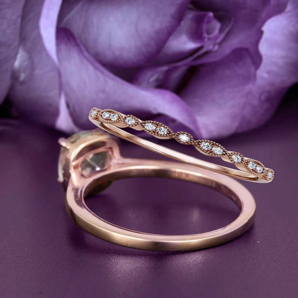 2.05 Carat Cushion Cut Diamond Moissanite Engagement Ring in 925 Sterling Silver With 18k Rose Gold Plating C2521