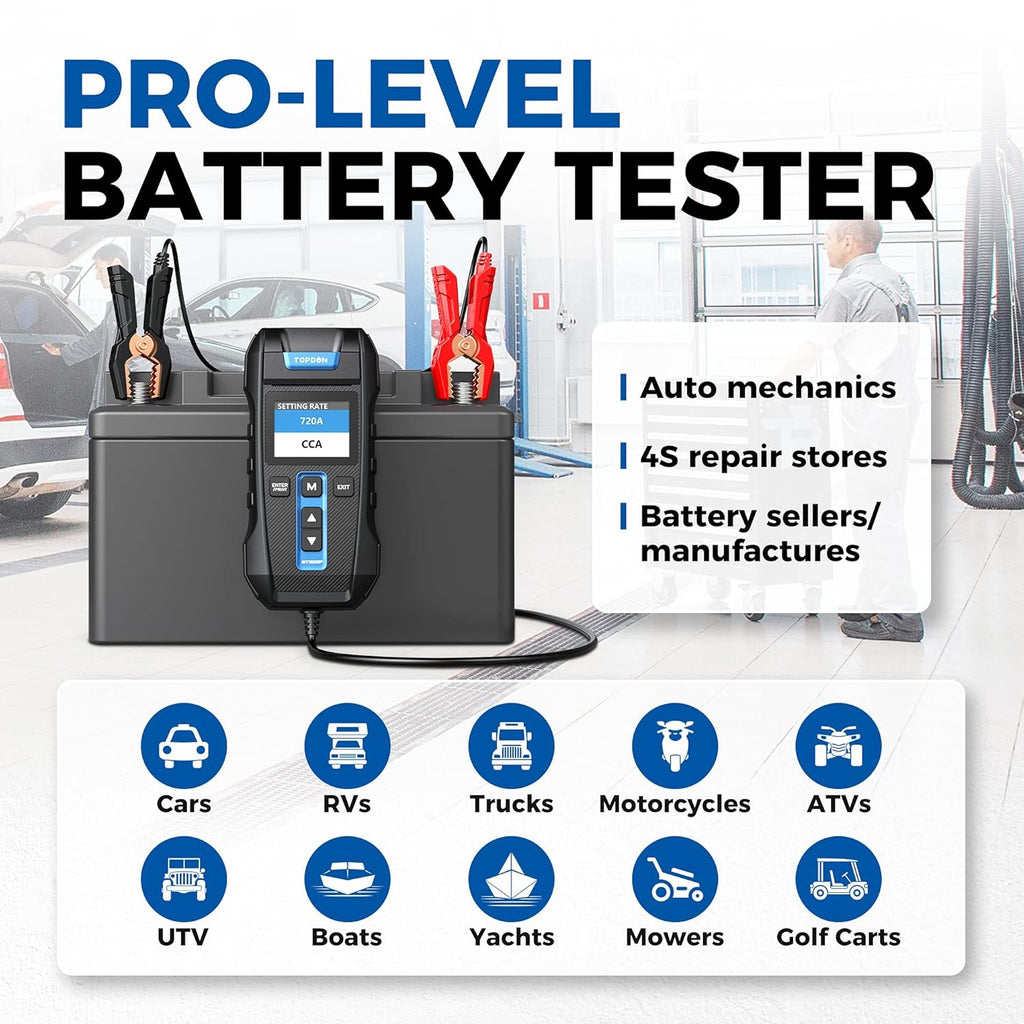 12V 24V 100-2000CCA Lead-Acid Battery Tester with Built-in Printer P561923