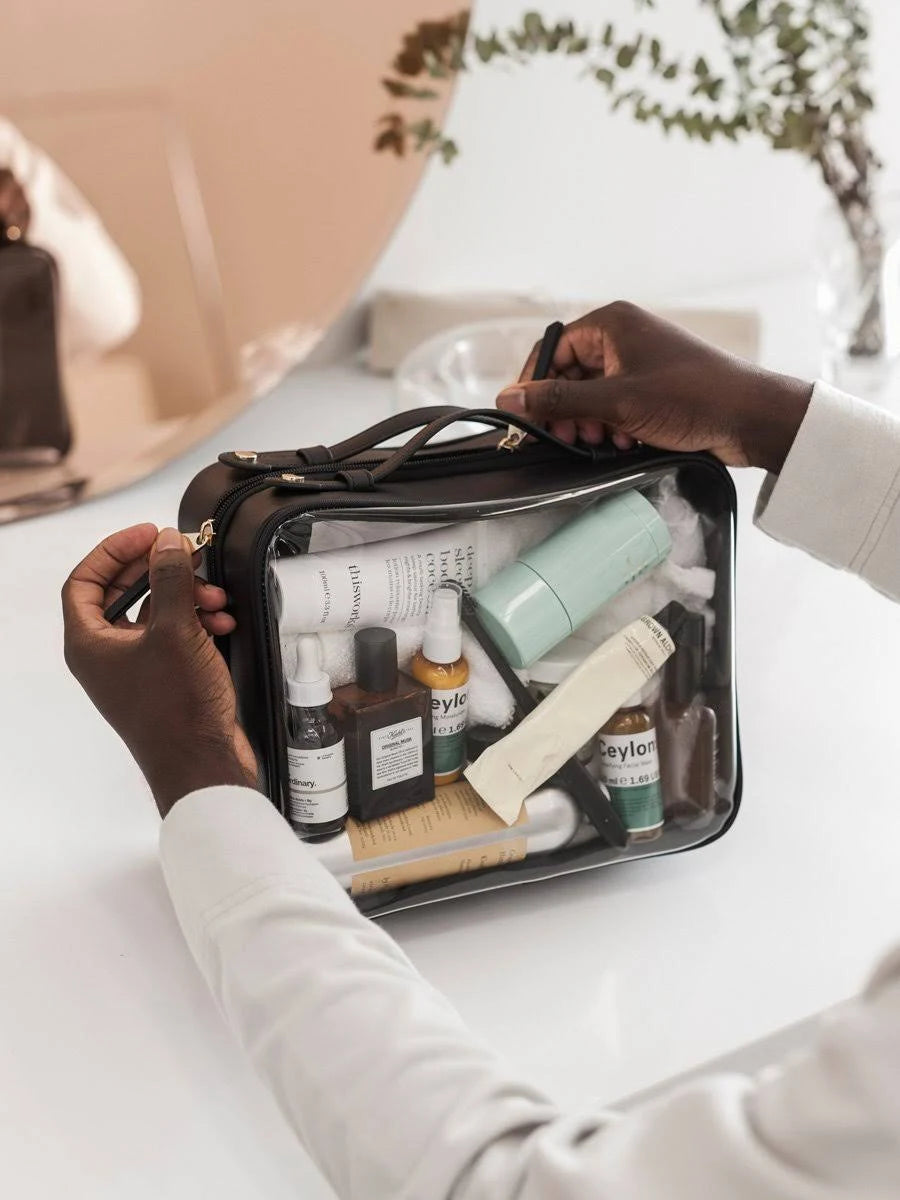Clear Cosmetic Case Black One Size O3463
