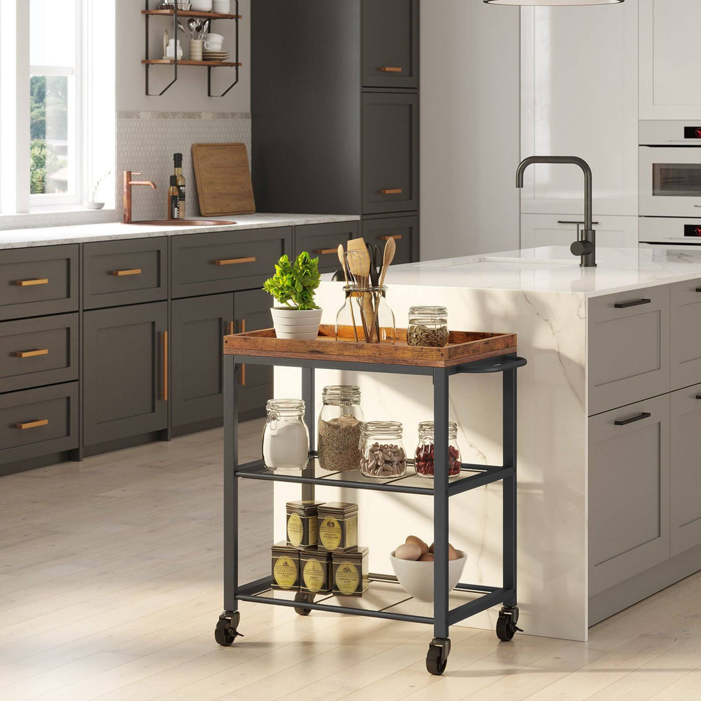 Mesh Shelves Kitchen Cart E540379